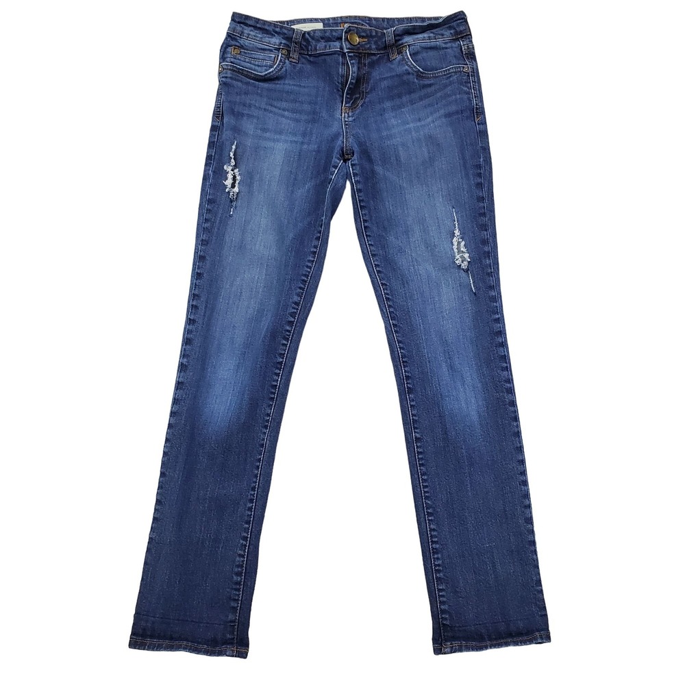 Womens 4 Boyfriend Jeans Distressed Medium Wash Kut‎ from the Kloth Casual Denim